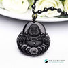 TCC™ Natural Black Obsidian Stone Lucky Laughing Buddha Pendant